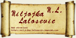 Miljojka Lalošević vizit kartica